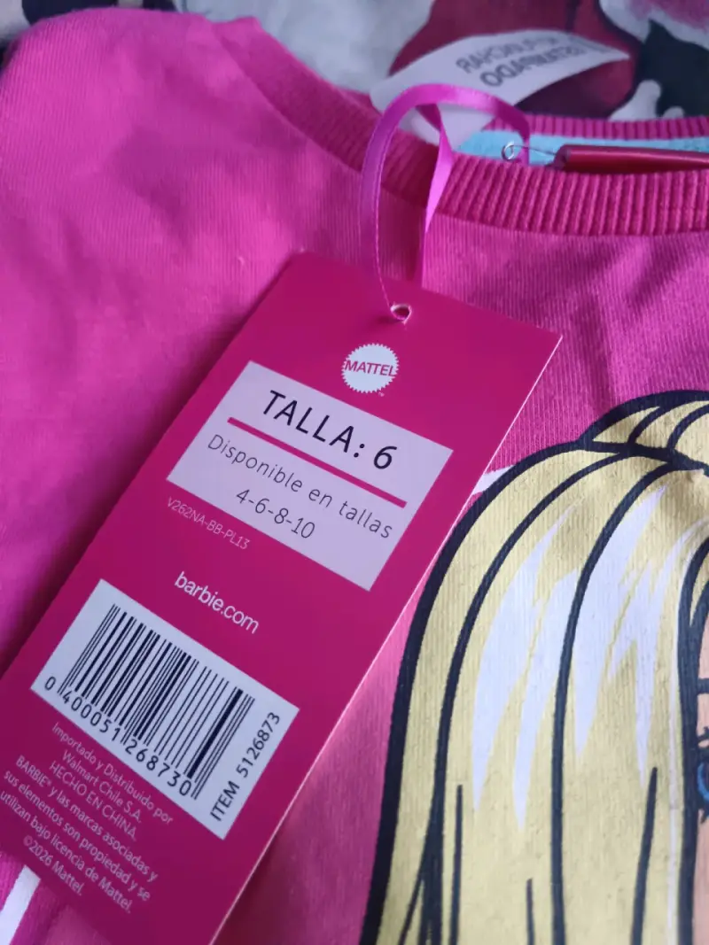 Polera Barbie para niña color rosa talla 6 - 4