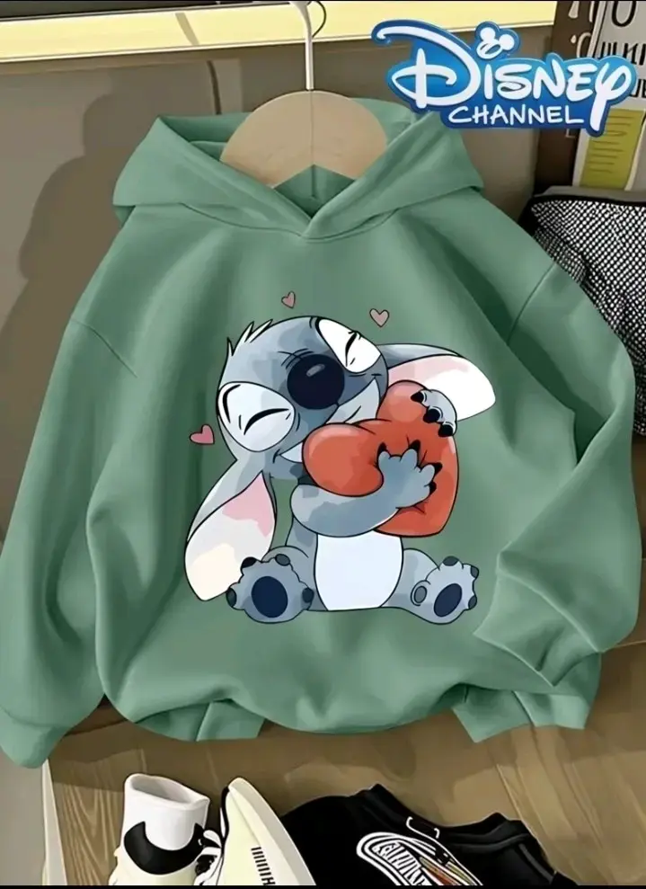 Polerón verde con diseño de Stitch Disney TALLA 10