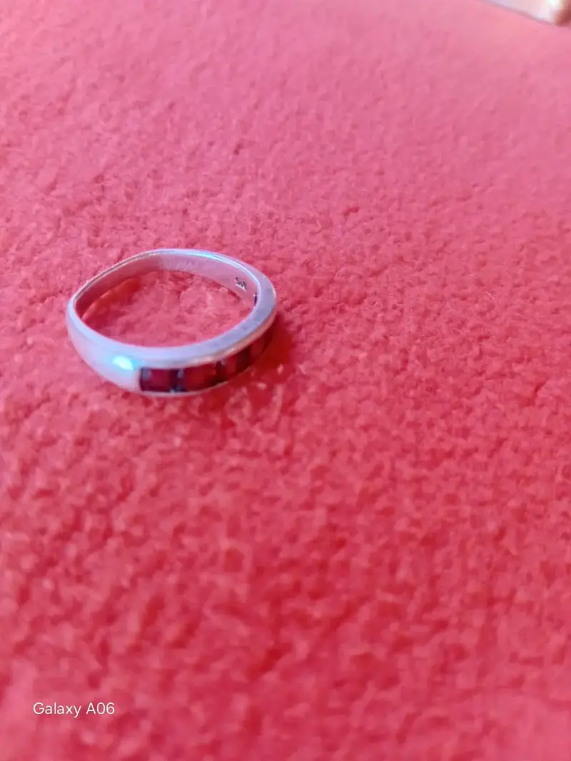 Anillo de plata con piedra roja elegante - 6