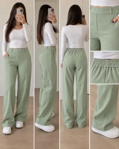 Pantalón sastrero verde - miniatura 2