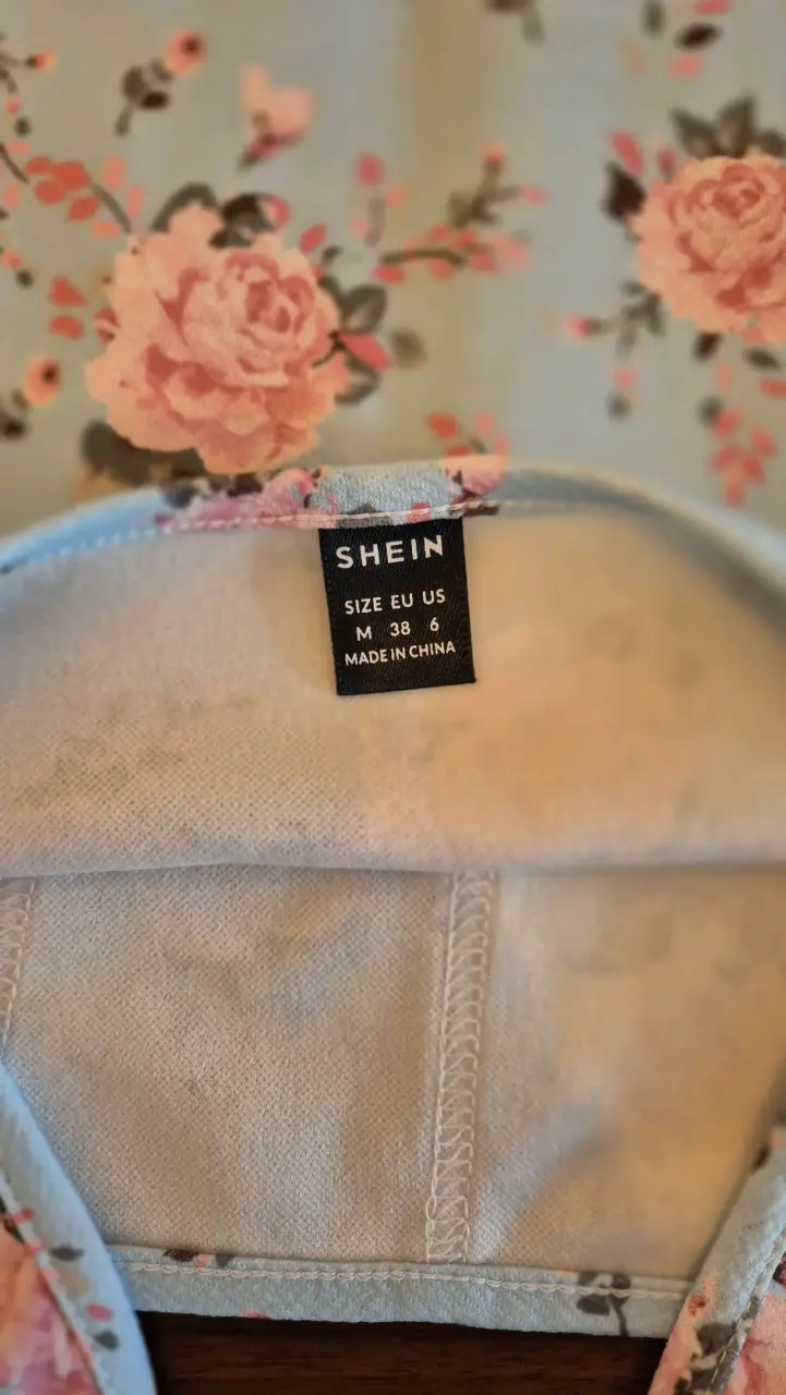 Top floral azul Shein con tirantes - 3