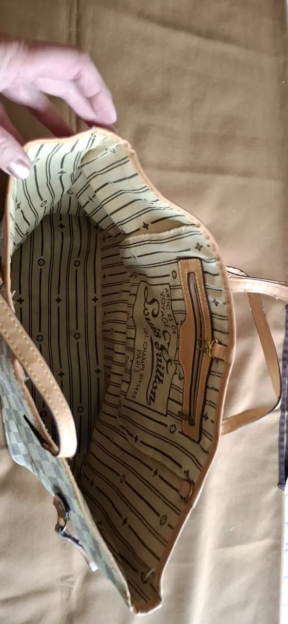 Bolso Neverfull Louis Vuitton damier blanc - 3