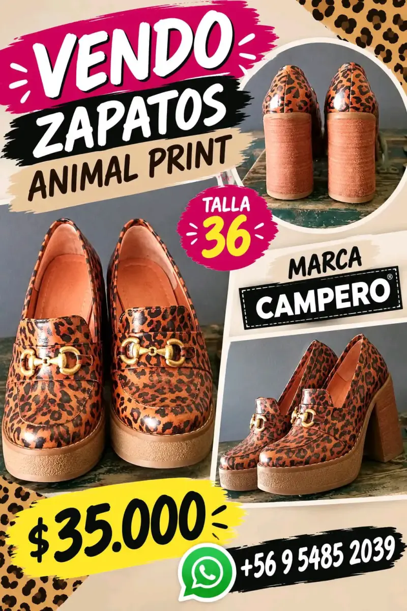 Zapatos Animal Print Talla 36 Campero