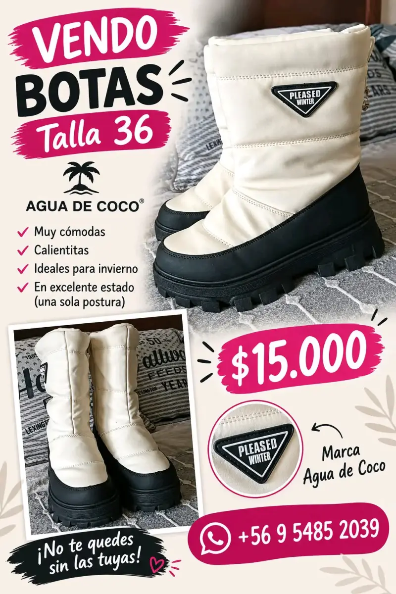 Botas de invierno talla 36 cómodas y calientitas