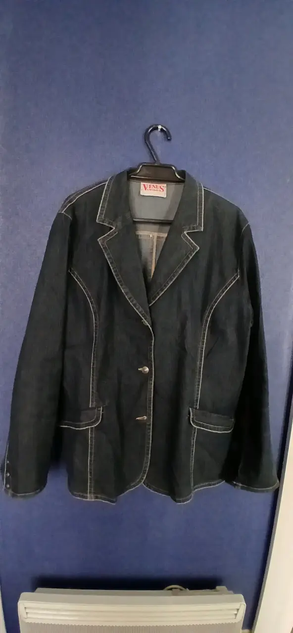 Chaqueta de mezclilla azul claro para mujer - 3