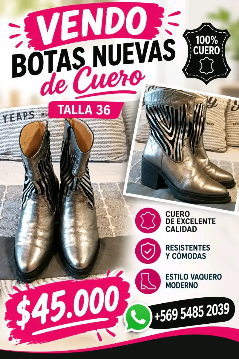 Botas de cuero nuevas talla 36