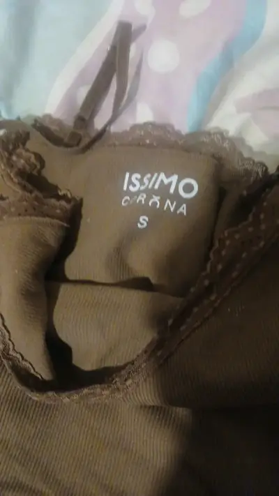 Camiseta marrón con encaje talla S - miniatura 2