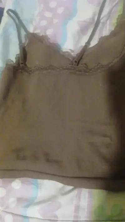 Camiseta marrón con encaje talla S - miniatura 3