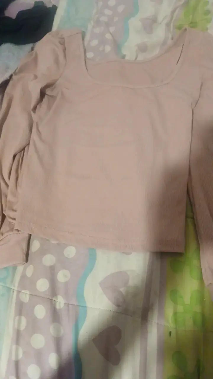 Polera manga larga rosada para mujer