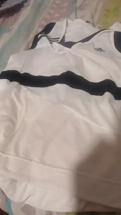 Polera deportiva blanca Adidas ClimaLite - miniatura 5