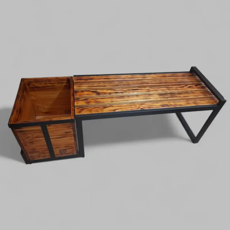 Banca de jardín con macetero integrado ROSIMET 141 - 3