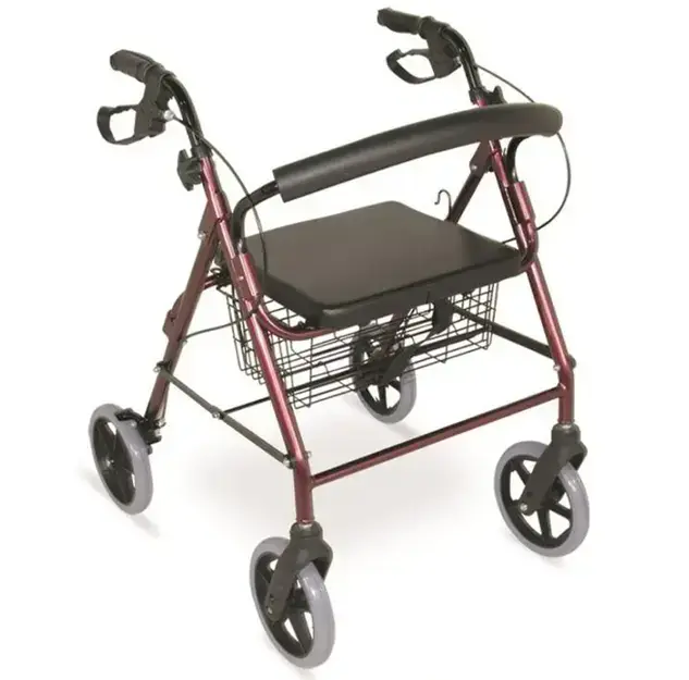 Andador con asiento y frenos para adultos