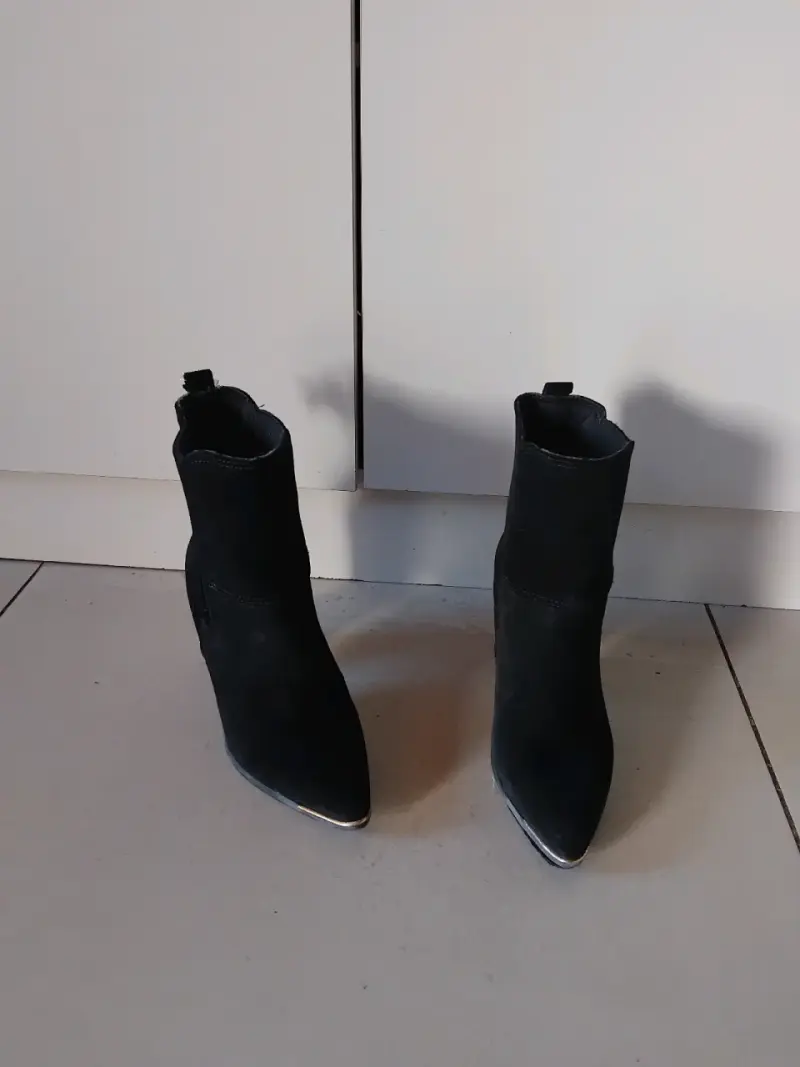 Botines negros de tacón alto para mujer - 4