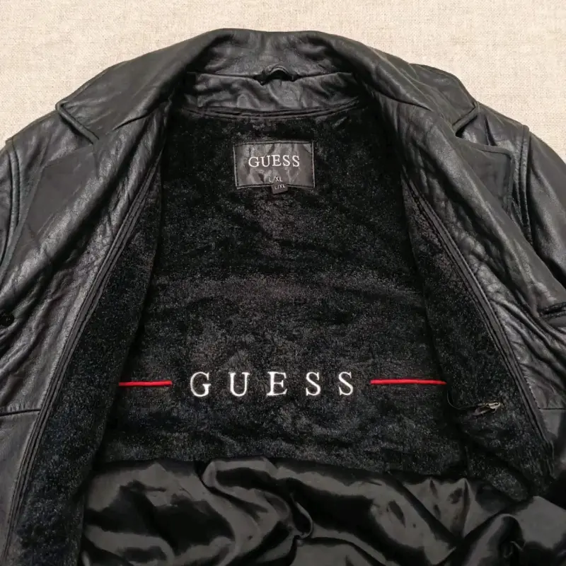 Chaqueta de cuero negra Guess para hombre - 3