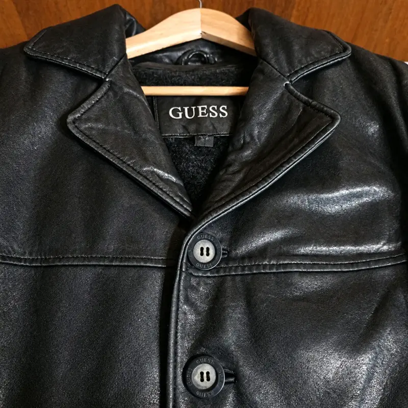 Chaqueta de cuero negra Guess para hombre - 4