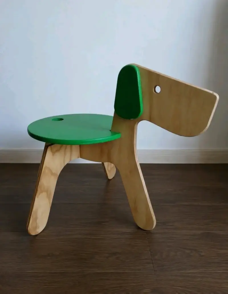 Silla infantil de madera diseño perrito 🐕