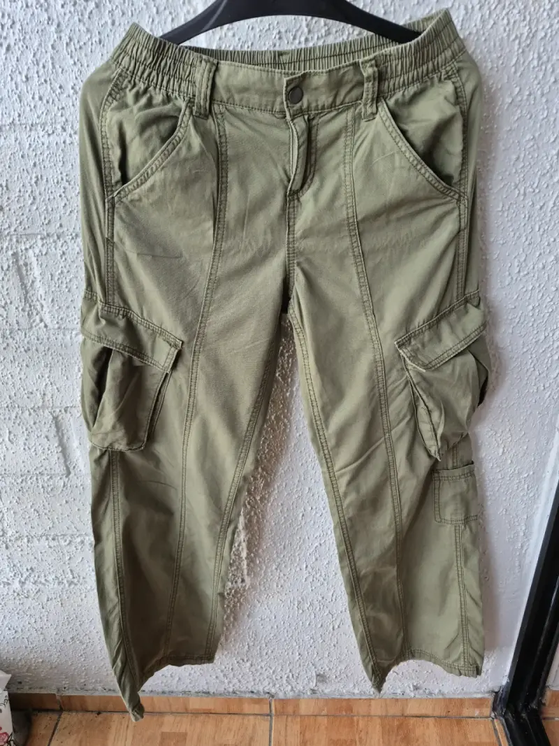 Pantalones cargo verde oliva para mujer 34
