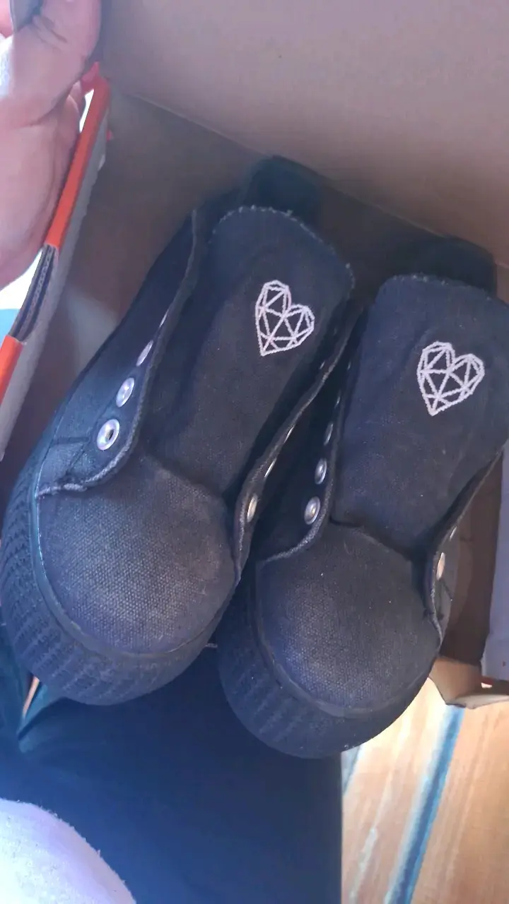 Zapatillas negras de lona con plataforma - 4