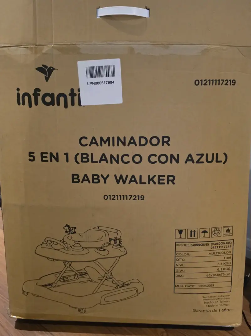 Caminador Infanti 5 en 1 Blanco con Azul