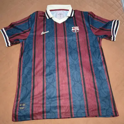Camiseta retro Barcelona azul y granate xxl - miniatura 1