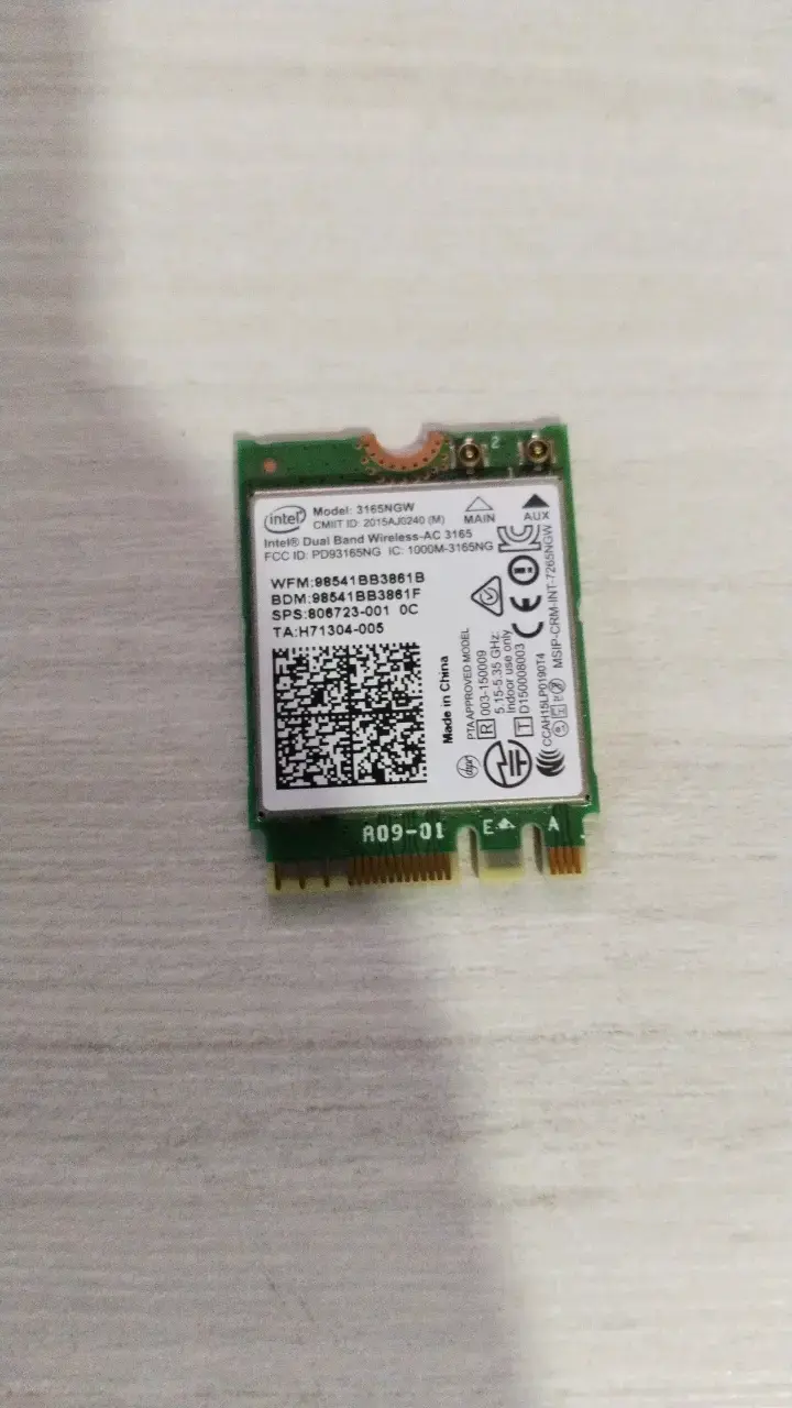 Tarjeta de Red Inalámbrica Intel Dual Band AC 3165