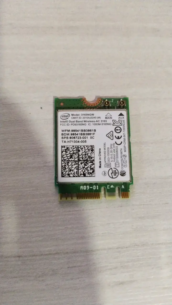 Tarjeta de Red Inalámbrica Intel Dual Band AC 3165 - 3