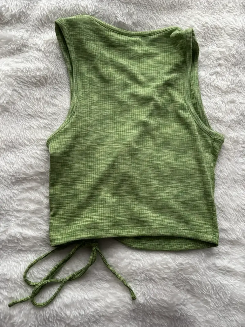 Top verde con diseño de cordones para mujer - 2