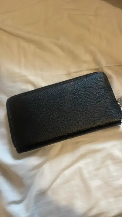 Cartera de cuero negra Prada con cierre - miniatura 2