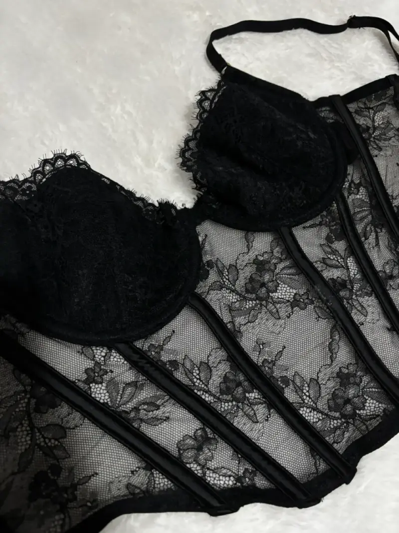 Corset negro de encaje H&M - 3
