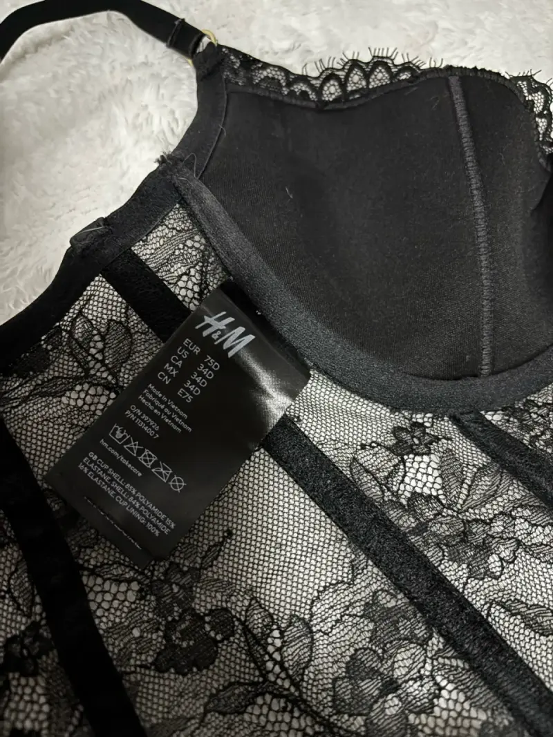 Corset negro de encaje H&M - 4