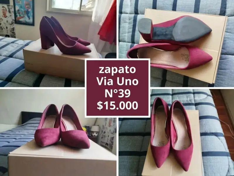 Zapatos de tacón Via Uno burdeos talla 39