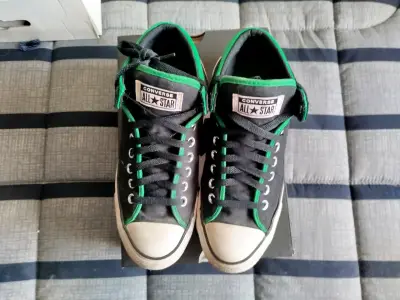 Zapatillas Converse All Star negras con detalles verdes - miniatura 2