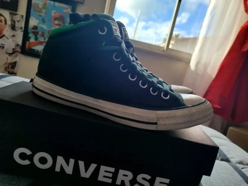 Zapatillas Converse All Star negras con detalles verdes - 3