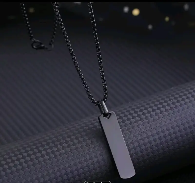 Collar de acero inoxidable negro para hombre - 2