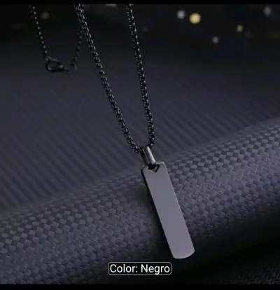Collar de acero inoxidable negro para hombre - miniatura 3