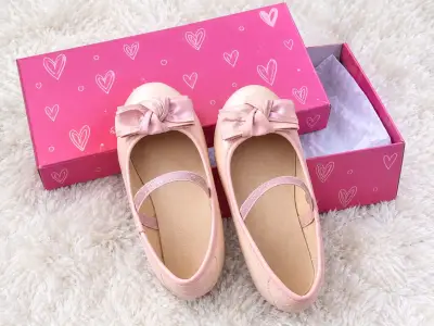 Zapatos de niña rosados con lazo elegante - miniatura 1