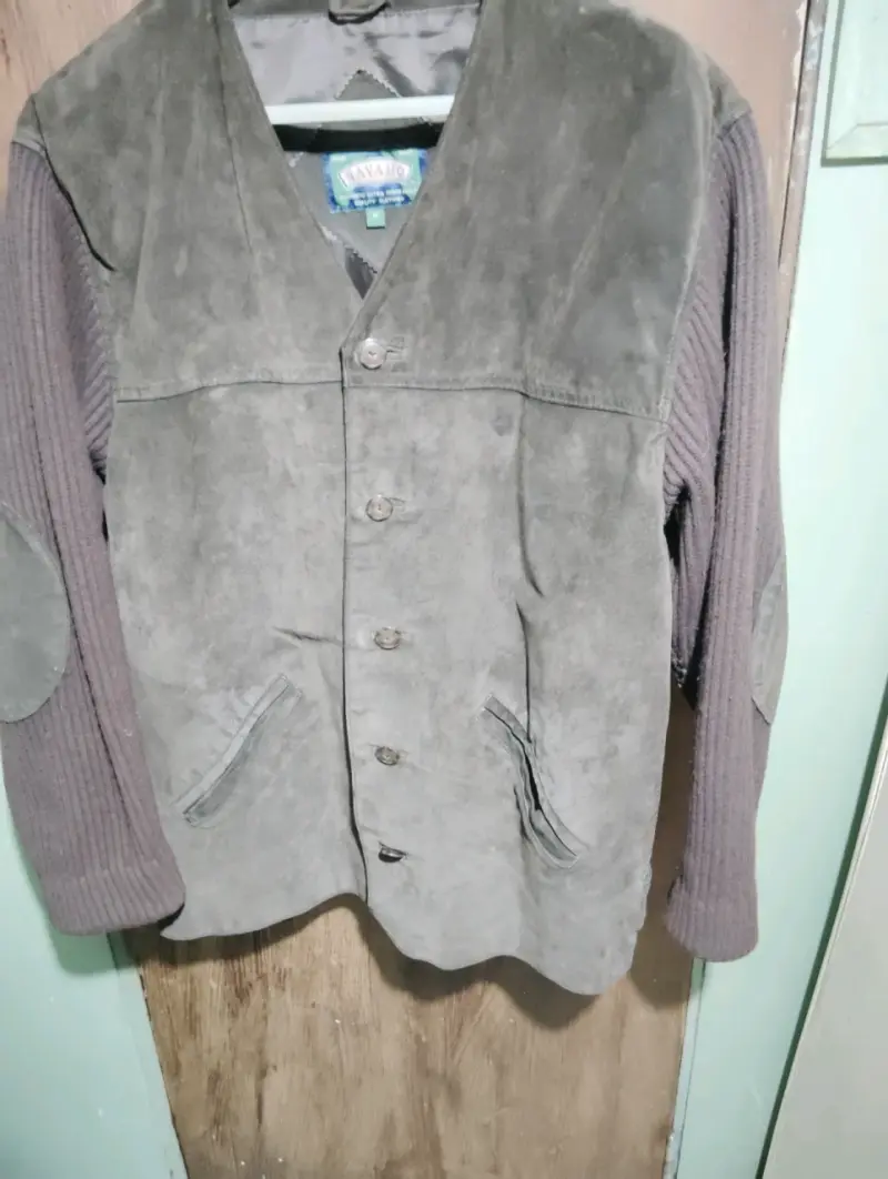 Chaqueta de gamuza y lana Navajo