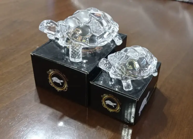 Figuras decorativas de tortugas de cristal