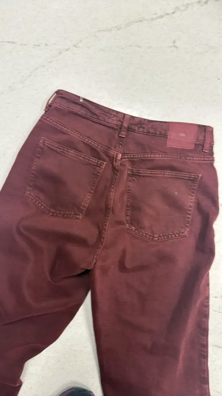 Pantalones burdeos de mezclilla Zara 38 - 4