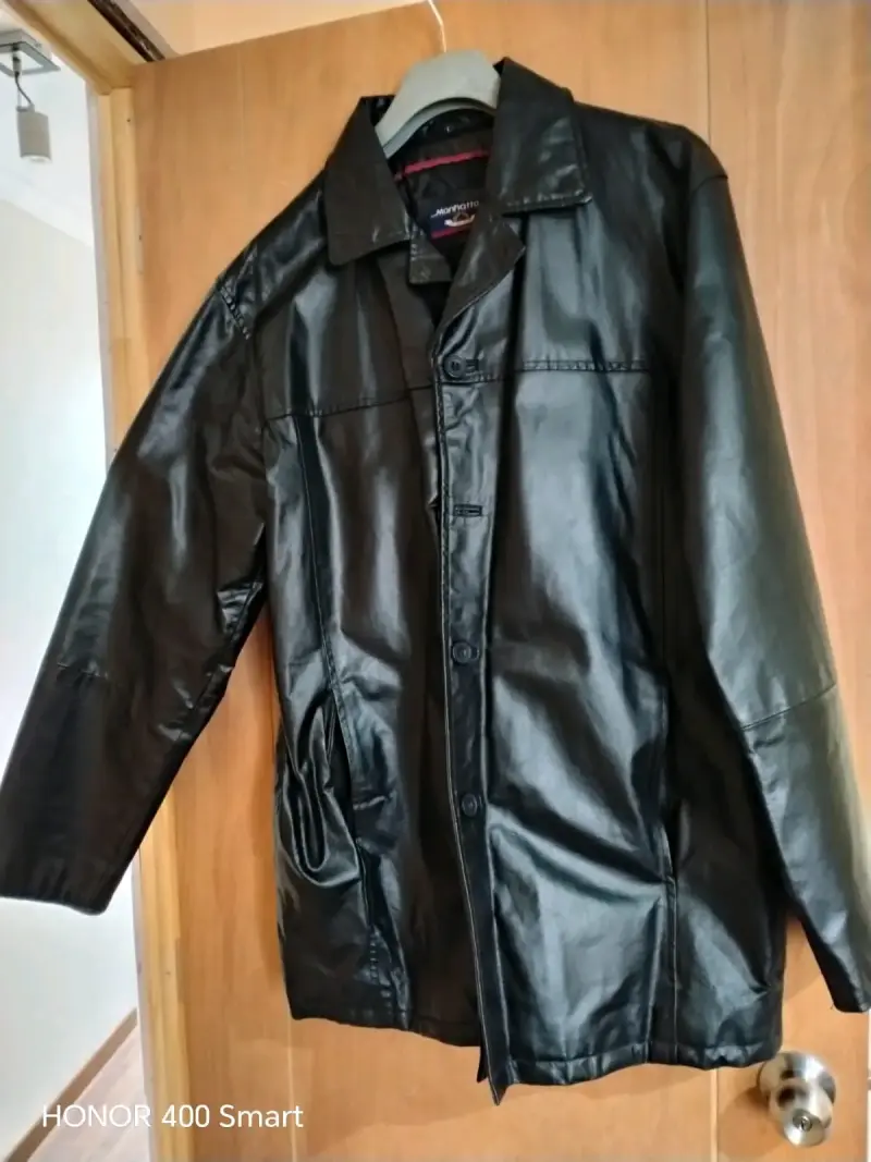 Chaqueta de cuero negra para hombre xl/xxl - 2