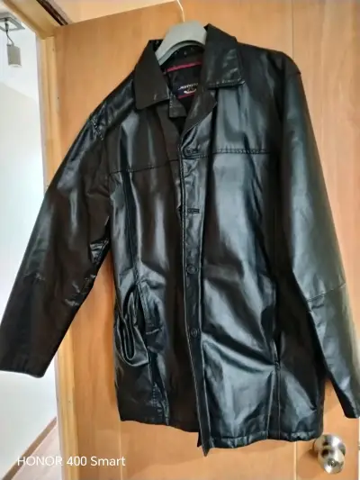 Chaqueta de cuero negra para hombre xl/xxl - miniatura 2