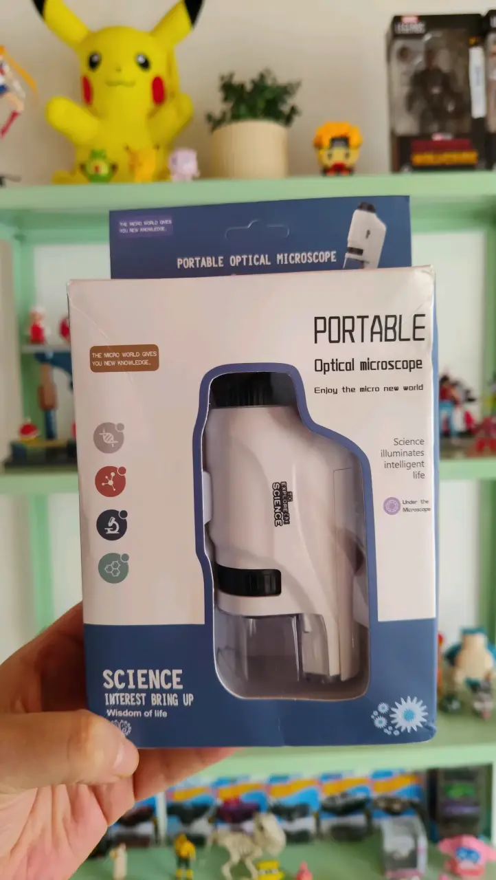 Microscopio óptico portátil con luz LED