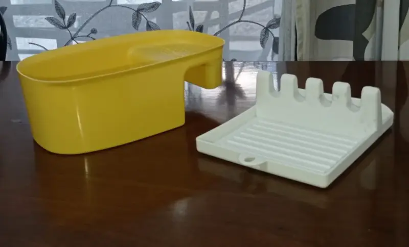 Organizador de utensilios de cocina amarillo
