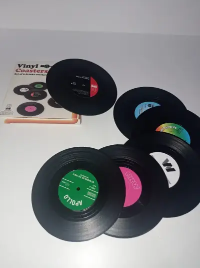 Posavasos de vinilo estilo retro - miniatura 1