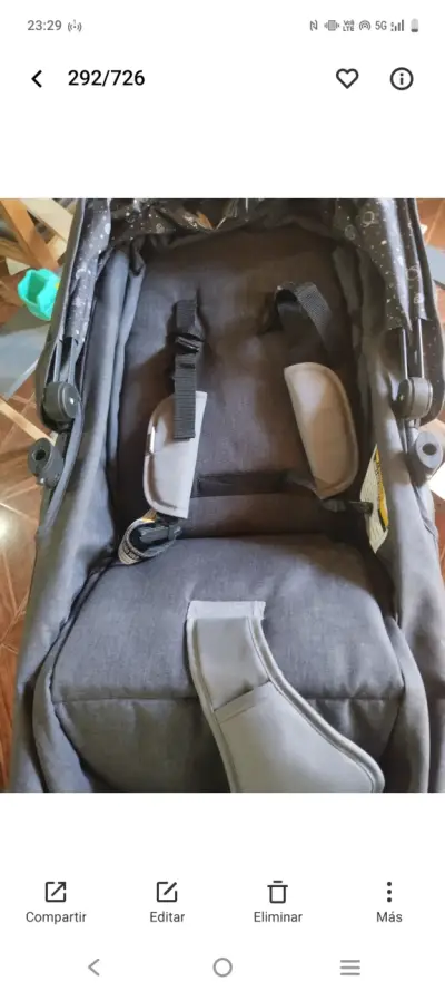 Coche de bebé épic 5g  gris con asiento ajustable - miniatura 1