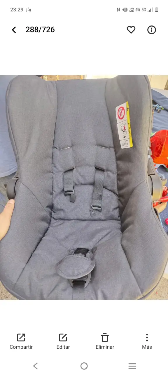 Coche de bebé épic 5g gris con asiento ajustable - 4