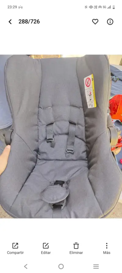 Coche de bebé épic 5g  gris con asiento ajustable - miniatura 4
