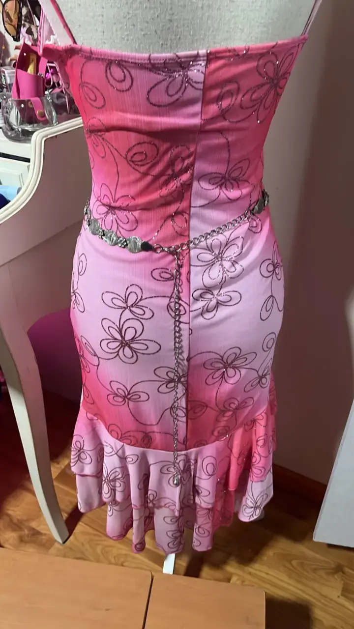 Vestido rosa y2k - 3