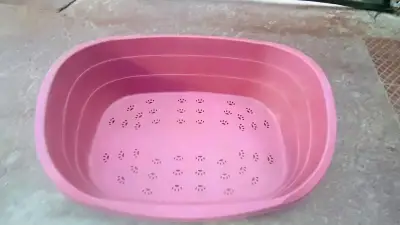 Cama plástica rosa para mascotas grande - miniatura 3