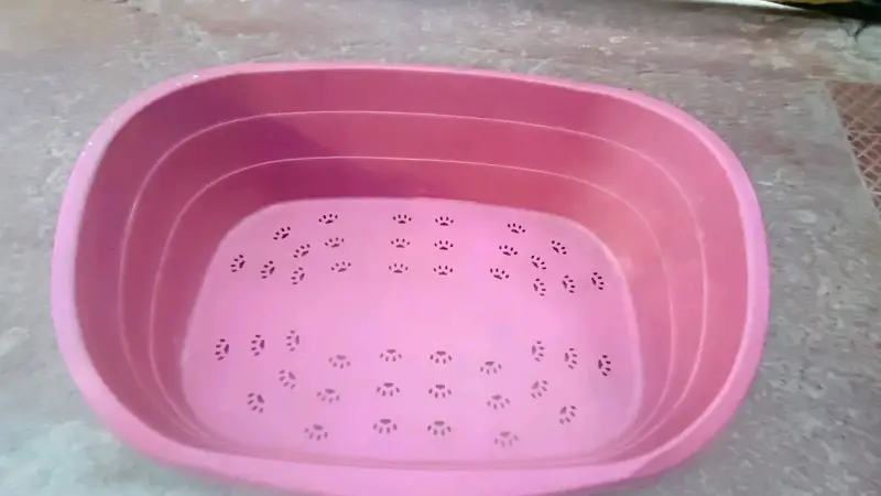 Cama plástica rosa para mascotas grande - 6